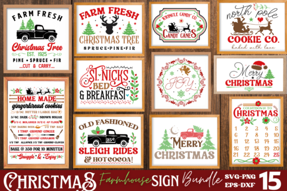 Download Farmhouse Christmas Sign SVG Bundle - Christmas Collection