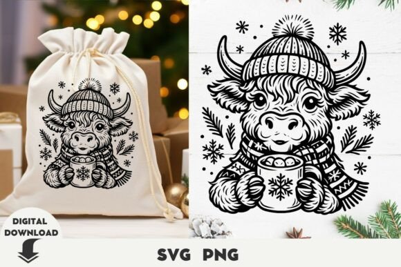 Download Christmas Highland Cow Svg, Cow Svg, Chr - Christmas Collection