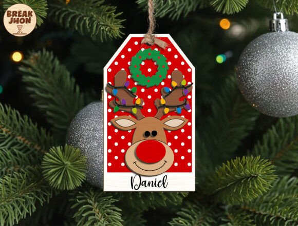 Download Reindeer Christmas Tag Ornament SVG - Christmas Collection