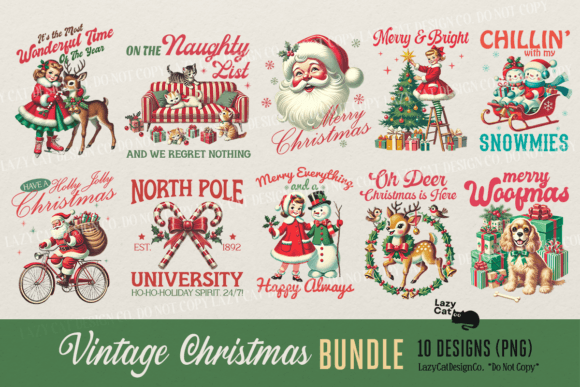 Download Vintage Christmas PNG Bundle - Christmas Collection