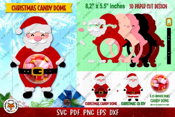 Download Santa Claus Candy Dome, 3D Christmas Toy - Christmas Collection
