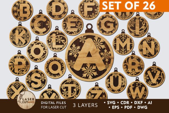 Download Laser Cut Christmas Baubles ORNAMENTS - Christmas Collection