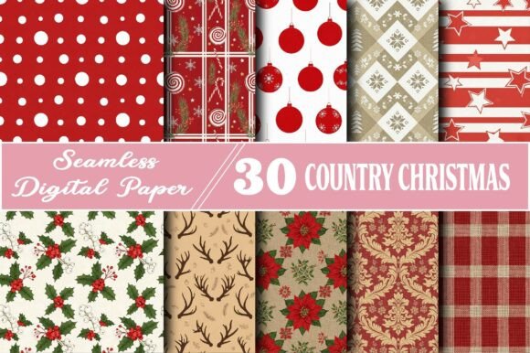 Download Country Christmas Digital Paper - Christmas Collection