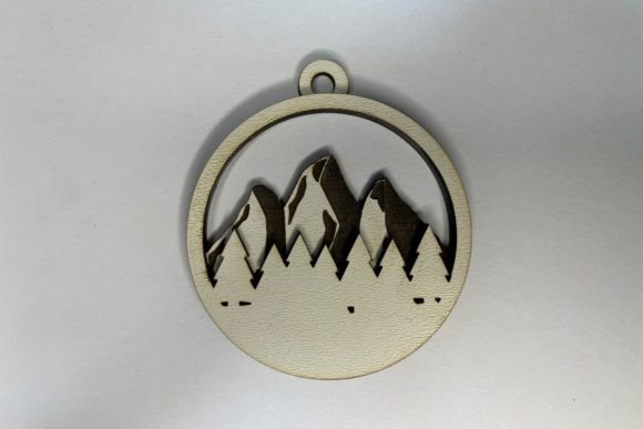Download Layered Christmas Bauble - Mountains and Spruce Trees - Christmas Collection