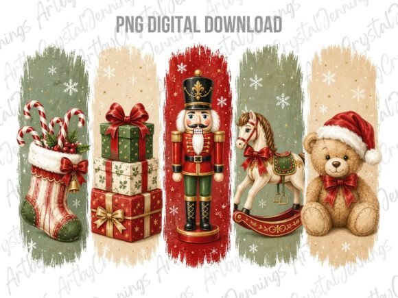 Download Vintage Christmas Toy Brushstroke PNG - Christmas Collection