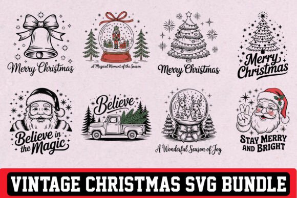 Download Vintage Christmas SVG Bundle. - Christmas Collection
