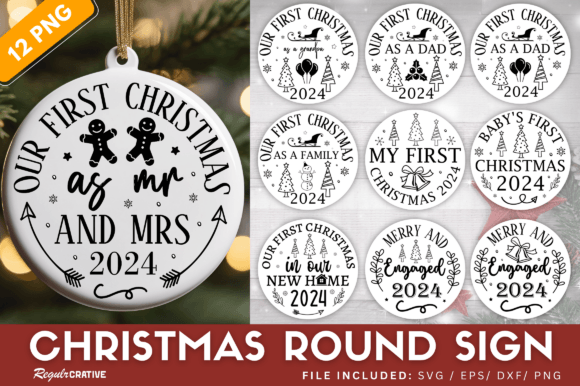 Download Christmas Round Ornament SVG Bundle - Round ornament Collection