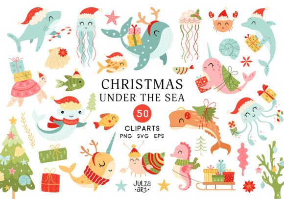 Download Christmas Sea Animal Clipart, Xmas Ocean - Christmas Collection