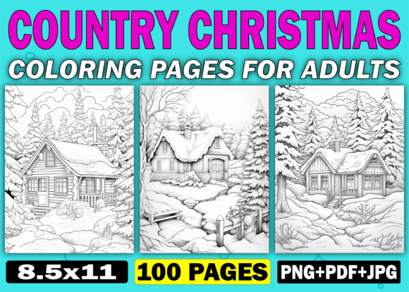 Download 100 Country Christmas Coloring Pages Kdp - Christmas Collection