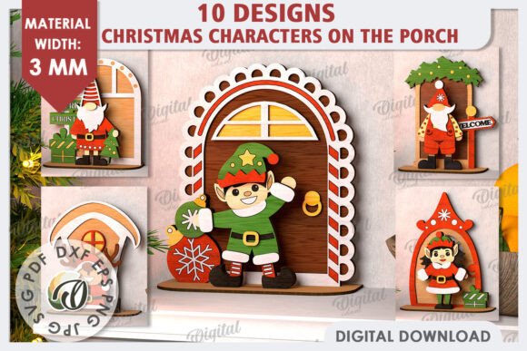 Download 3D Christmas Characters LaserCut Bundle - Christmas Collection