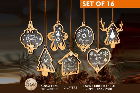 Download CHRISTMAS ORNAMENTS Set Multilayer Decor - Christmas Collection