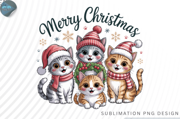 Download Funny Christmas Cats Sublimation PNG Des - Christmas Collection