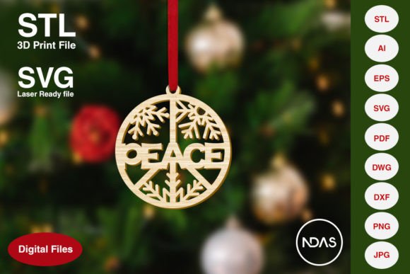 Download Peace Text Christmas Tree Decoration - Christmas Collection