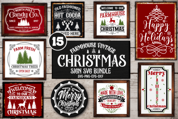 Download Farmhouse Christmas Sign SVG Bundle - Christmas Collection