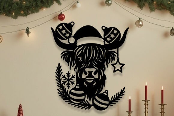 Download Laser Cut Christmas Highland Cow SVG - Christmas Collection