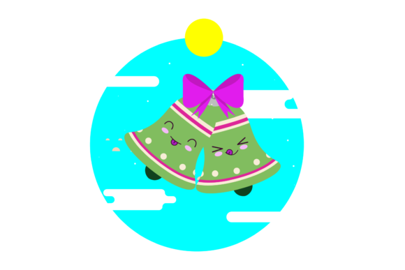 Download Christmas Cute Kawaii Bells Set Circle - Christmas Collection