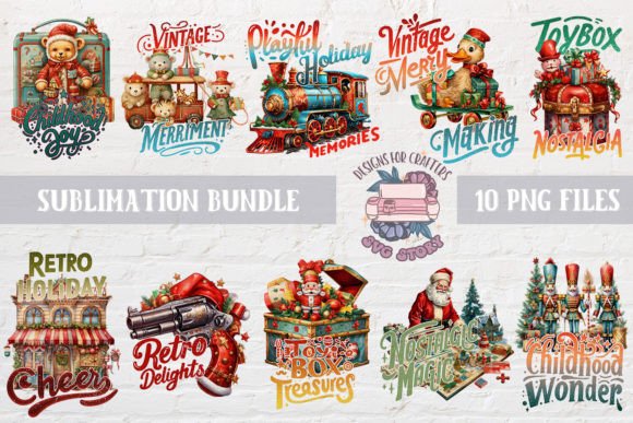 Download Retro Christmas Bundle PNG Sublimation - Christmas bundle Collection