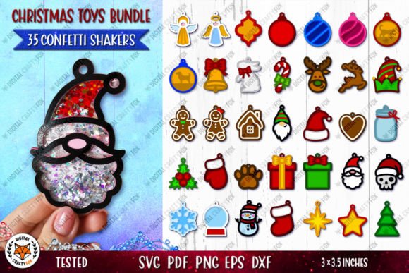 Download 3D Christmas Toy Confetti Shaker Bundle - Christmas Collection