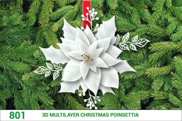 Download Christmas Multilayer Poinsettia SVG 801 - Christmas Collection