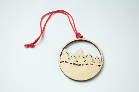 Download Layered Christmas Bauble - Mountains and Spruce Trees - Christmas Collection