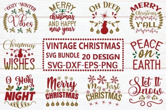 Download Vintage Christmas SVG Bundle - Christmas Collection