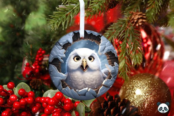 Download Snowy Owl 3D Christmas Ornament 1 - Christmas Collection