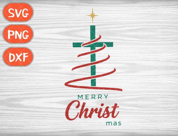 Download Merry Christmas Cross Tree SVG - Christmas Collection
