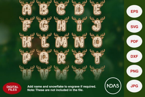 Download Christmas Reindeer Alphabet SVG Ornament - Christmas Collection