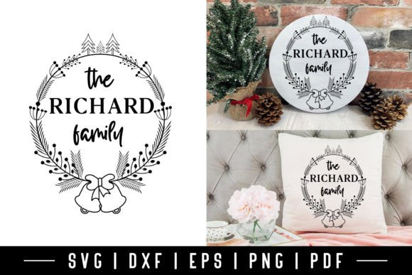 Download Christmas Wreath Family Monogram SVG - Christmas Collection