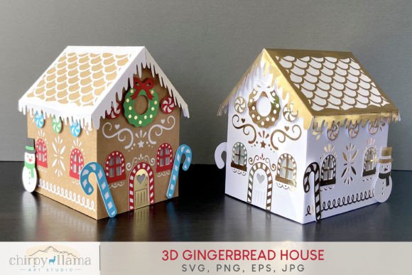 Download 3D Gingerbread House- SVG File - Gingerbread house Collection
