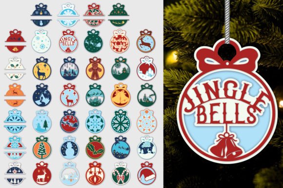 Download Layered Christmas Baubles | 40 SVGs - Christmas Collection
