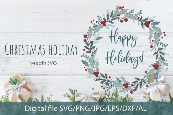 Download Christmas Holiday Wreath SVG Clipart - Christmas Collection