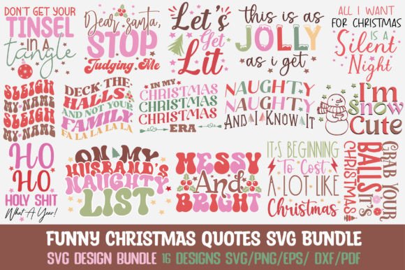 Download Funny Christmas Quotes SVG Bundle - Christmas Collection