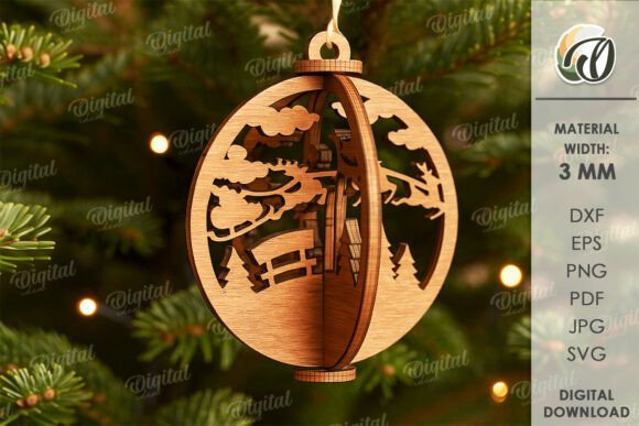 Download 3D Christmas Ornament Laser Cut - Christmas Collection