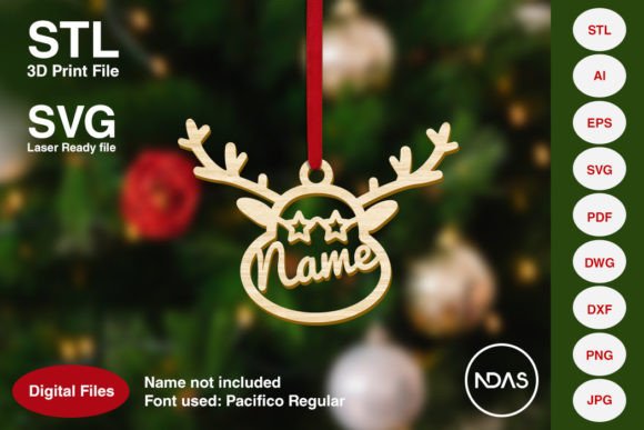 Download Reindeer Face Christmas Tree Decoration - Christmas Collection