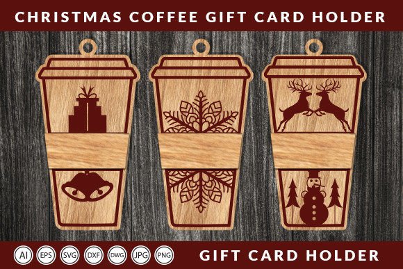 Download Laser Cut Christmas, Coffee Gift Card - Christmas Collection