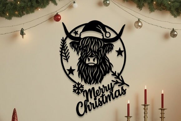 Download Laser Cut Christmas Highland Cow SVG - Christmas Collection