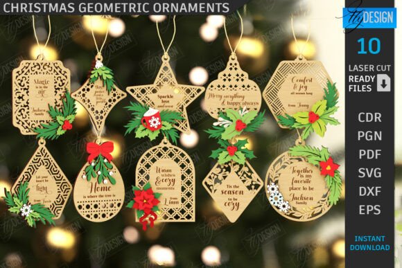 Download Christmas Ornament Laser Cut|Xmas Wishes - Christmas Collection