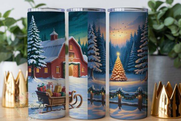 Download Winter Barn Christmas Scene 20oz Tumbler - Christmas Collection