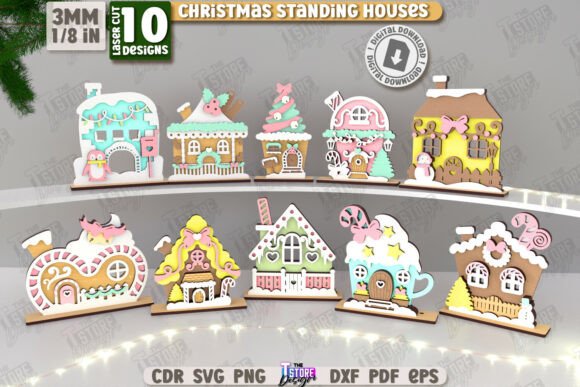 Download Christmas Houses Laser Cut Bundle | Xmas - Christmas Collection