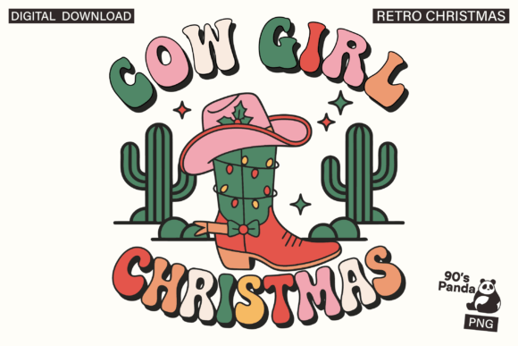 Download Retro Christmas Western Design PNG - Christmas Collection