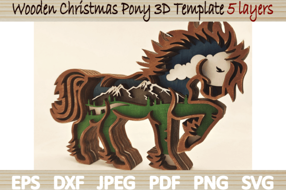 Download Wooden Pony Christmas Ornament SVG - Christmas Collection