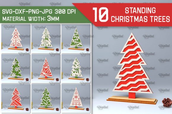 Download Standing Christmas Trees LaserCut Bundle - Christmas Collection