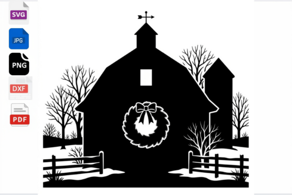 Download Christmas Barn Silhouette SVG Winter - Christmas Collection