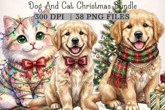 Download Dog and Cat Christmas PNG Bundle - Christmas Collection