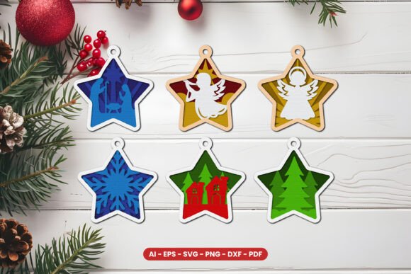 Download Christmas Ornament Lasercut Bundle - Christmas Collection