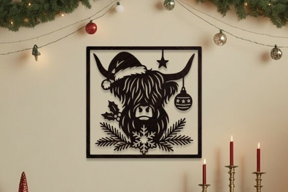 Download Laser Cut Christmas Highland Cow SVG - Christmas Collection