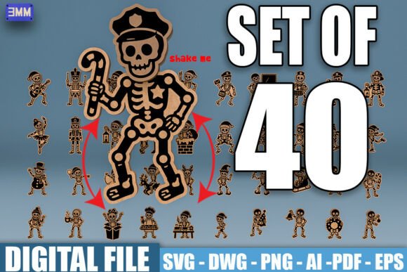 Download Christmas Skeleton Magnet SVG Bundle - Christmas Collection