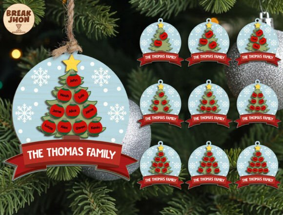 Download Family Name Christmas Tree Ornament Svg - Christmas Collection