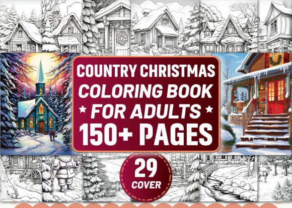 Download Adults-Country Christmas Coloring Pages - Christmas Collection